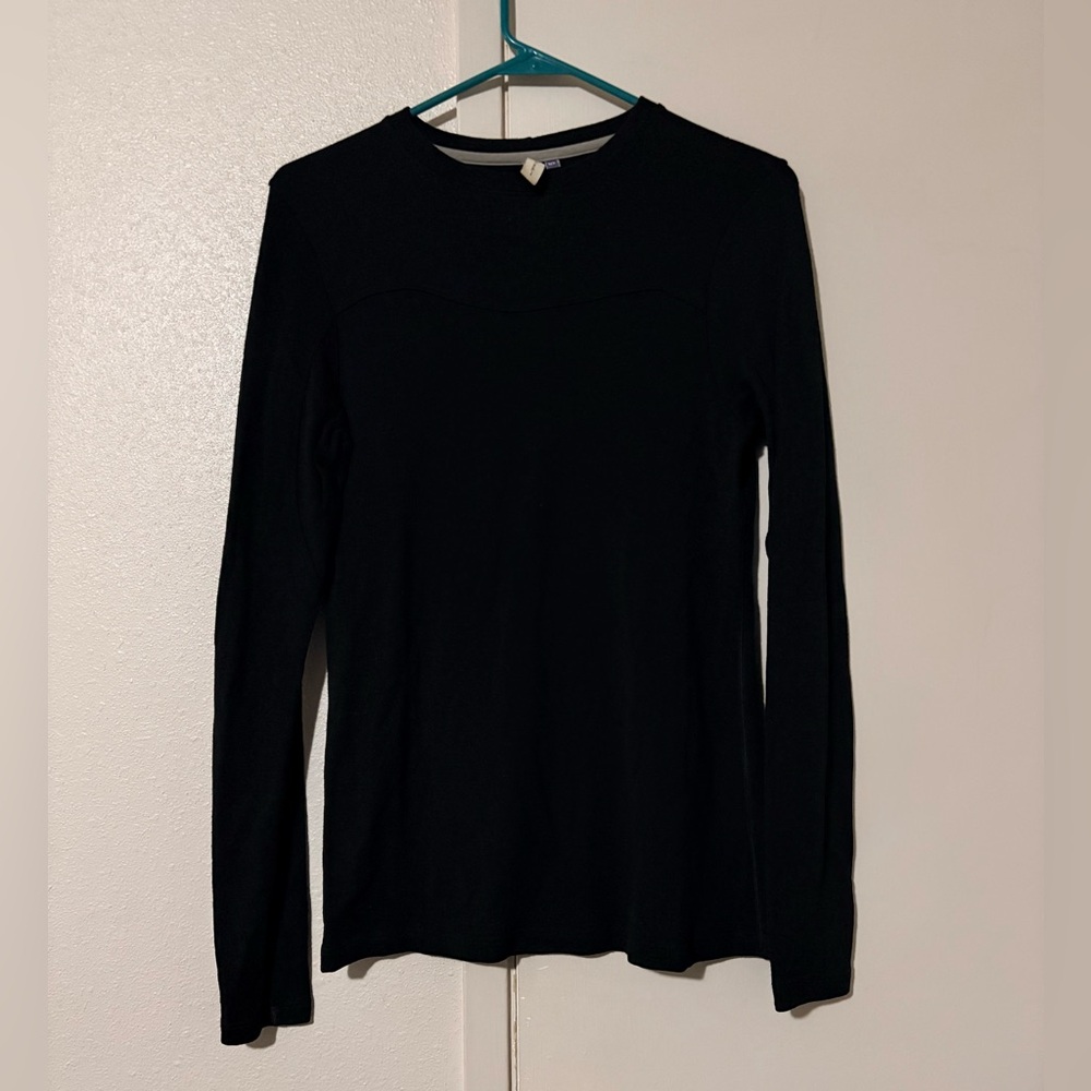 Ibex Elegant 100% Merino Wool Soft Black Long Sleeve Woman’s Size Large